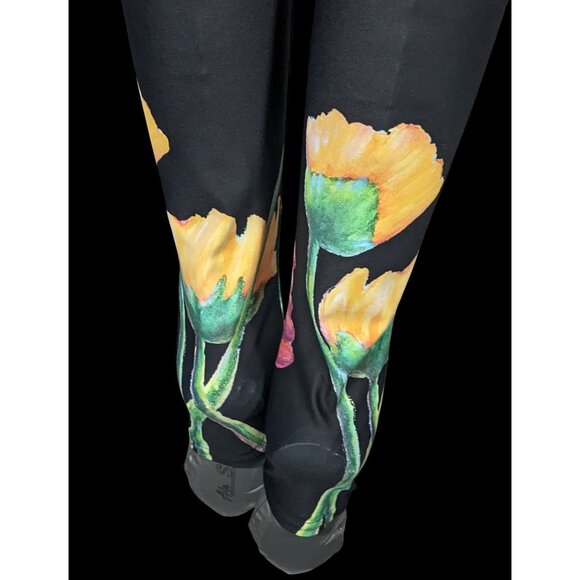 Debbie Dannheisser Flower Series Fine Art High Waist Leggings Size Medium - Picture 3 of 12